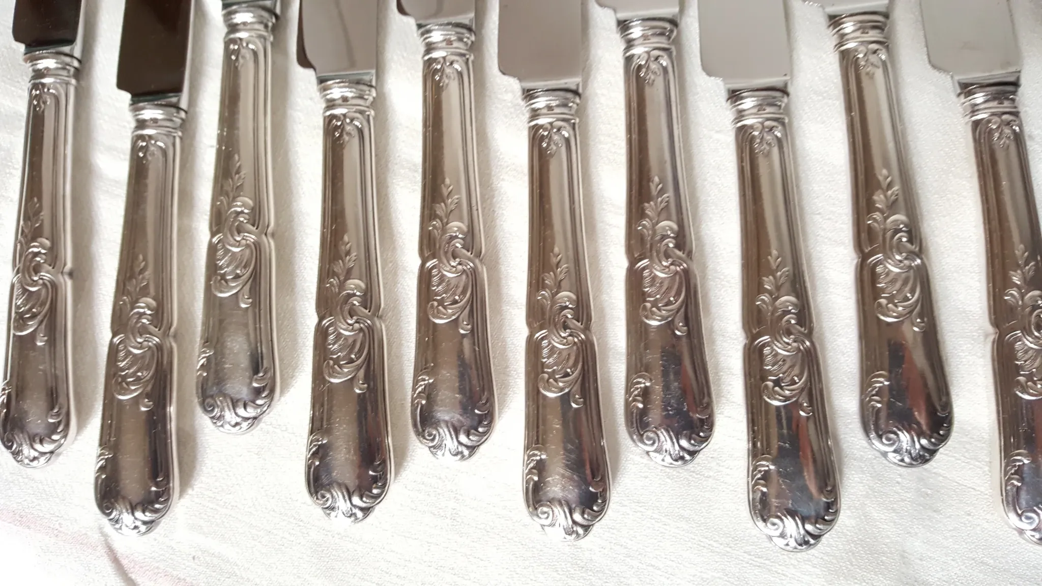 Table knives Émile Bergeron Silver-plated Rococo Style Louis XV