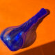 Vase soliflore en verre soufflé bullé bleu