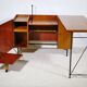 Commode-bureau mi-siècle en teck, années 1960