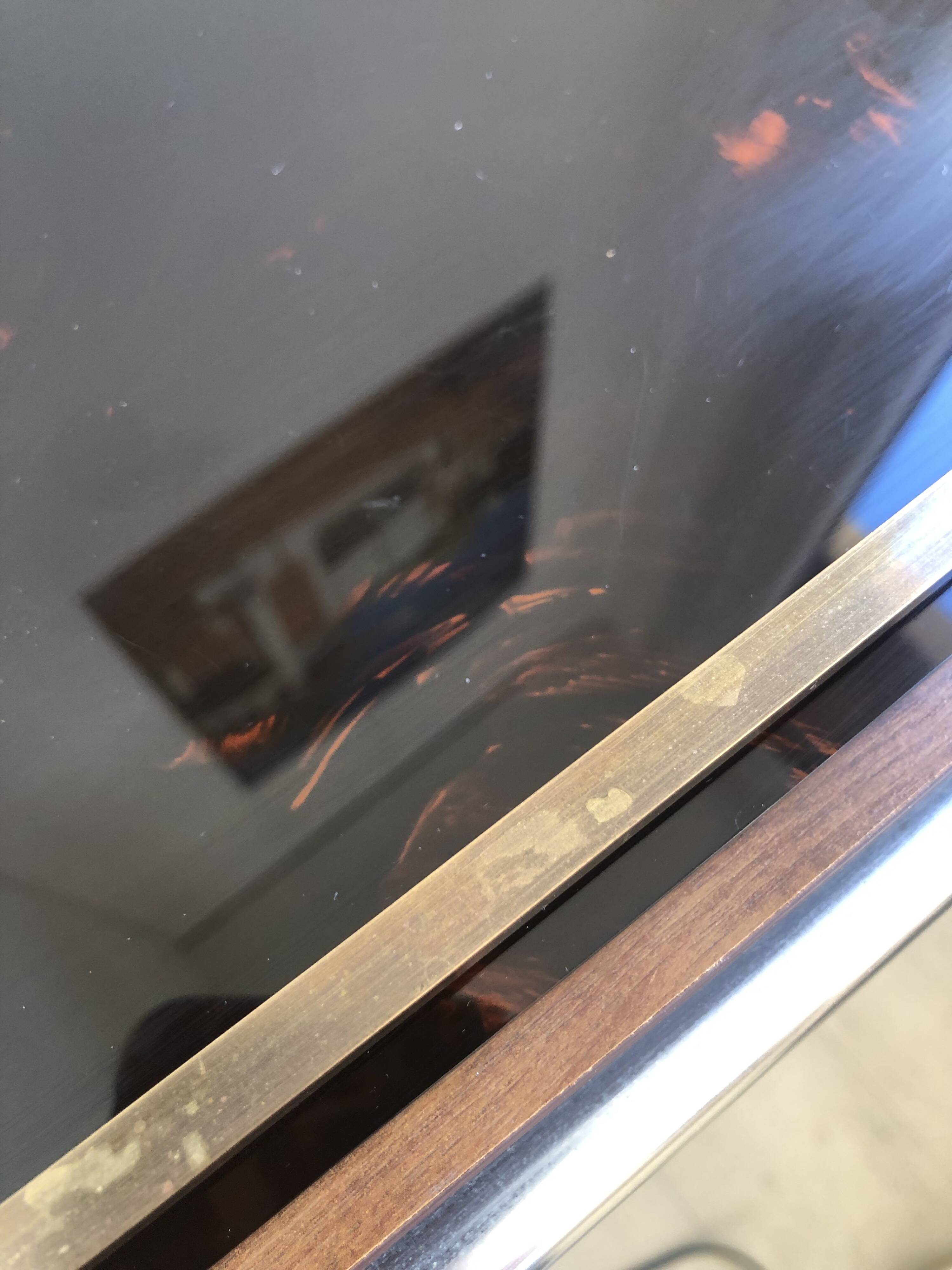 Lucite and brass tray, 70s