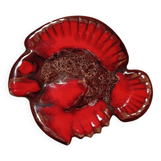 Ceramic fish trinket dish from Vallauris, signed from the 60s