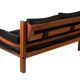 Pierre Chapo. S22 two-seater sofa, in elm and black leather. 1970