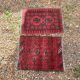 Pair of Antique Balouch Rugs 54x44 Hand-Knotted Wool Cushion Boho Vintage
