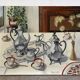 The silverware, still life, oil on canvas signed Burton 1983.