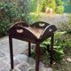Table basse de bateau vintage pliante en bois et laiton