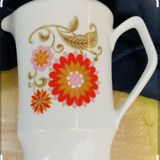 1970s orange floral pattern milk jug, Laura design