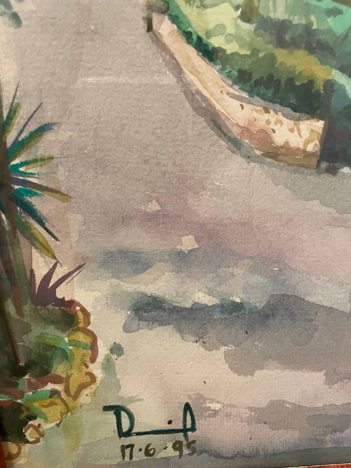 View of a palm-tree alley on an island, 20th century