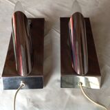 Pair of vintage chrome lamps, 70s