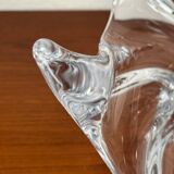 Large Modern Crystal Glass Fruit Bowl from the Mid-Century by Art Vannes, France, 1960s