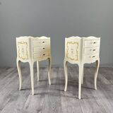 Pair of Louis XV style bedside tables, 20th century.