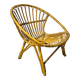 Adult basket armchair in vintage wicker rattan 1960s