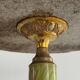 Mid-century side table in green marble with a brass base, 1960s, Italy.