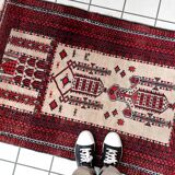 Tapis de prière antique Baluch – 86 x 129 cm – Début du XXe siècle - 1C975