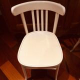 Pair of painted white bistro chairs