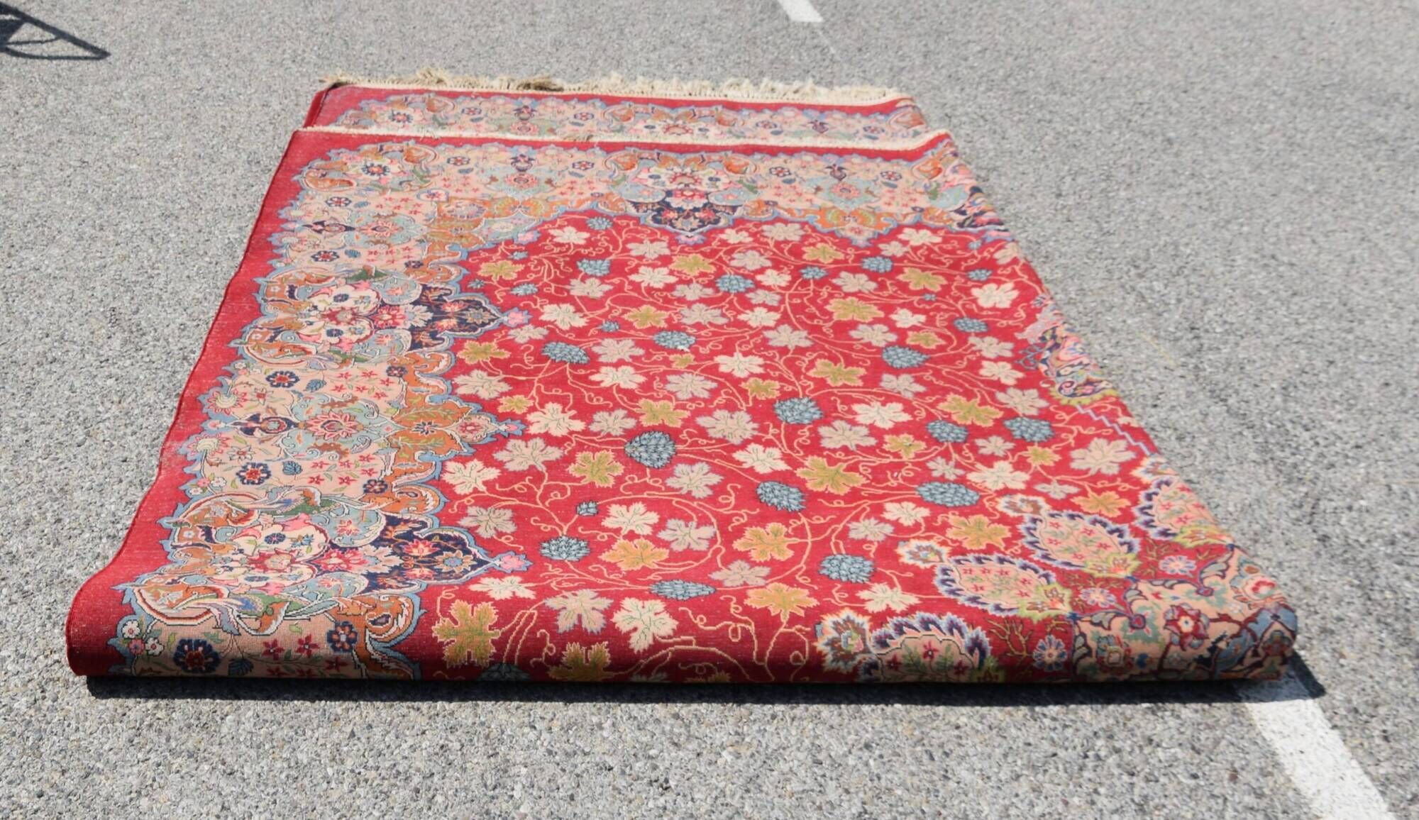 Large Oriental Rug Iran, Kashan Persian - 4.45 x 3.30 Meters - Mid 20th Century: Kork Wool