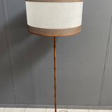 Bamboo look floorlamp large white shade