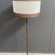 Bamboo-look floor lamp with large white shade