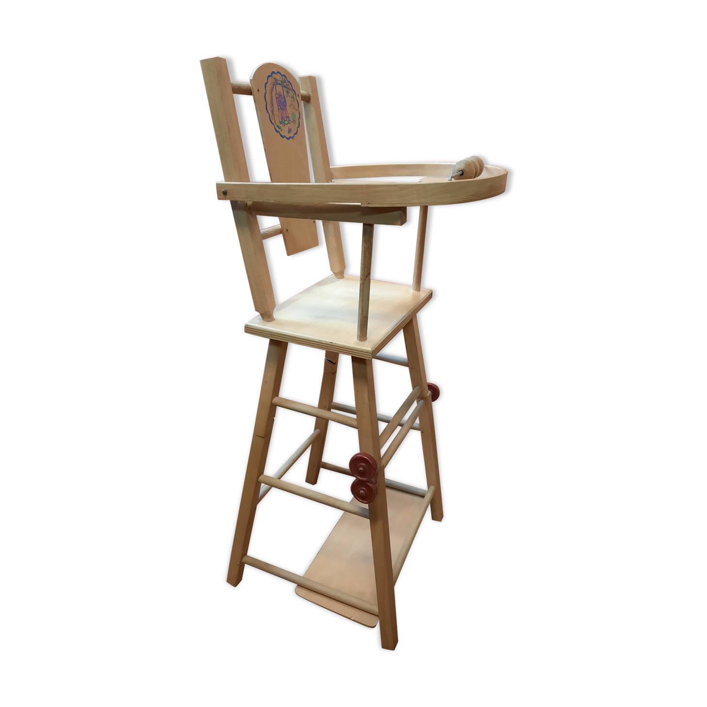 Chaise haute poupée vintage