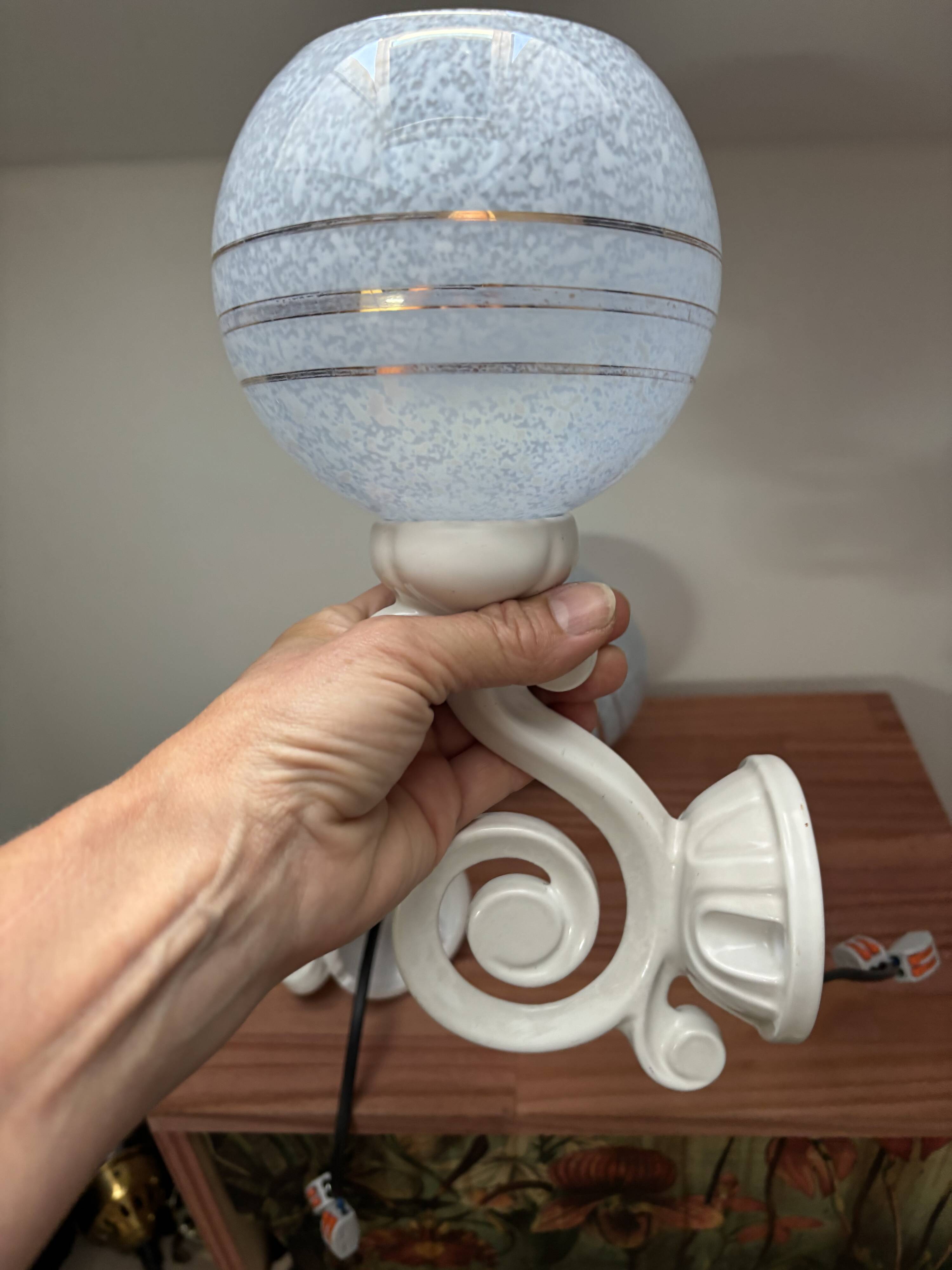 Pair of vintage pastel wall sconces