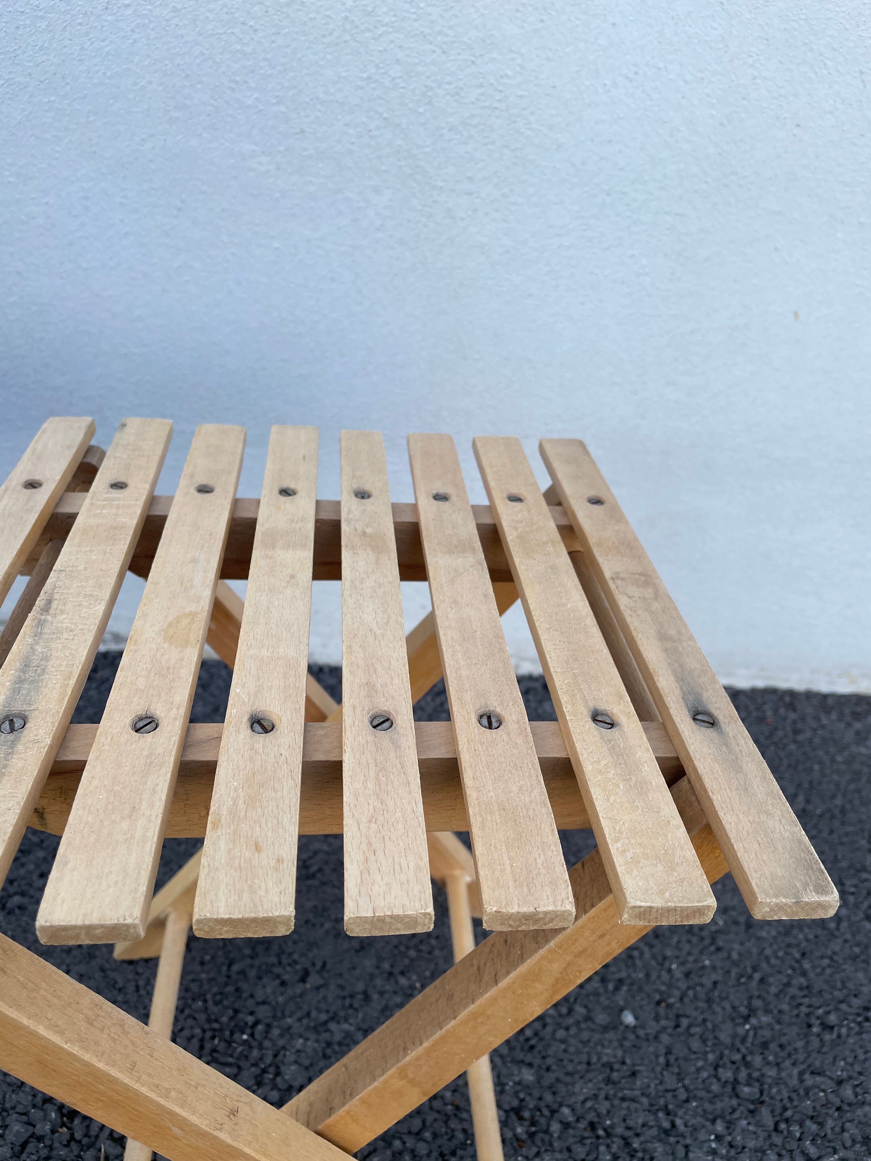 Vintage wooden folding stool