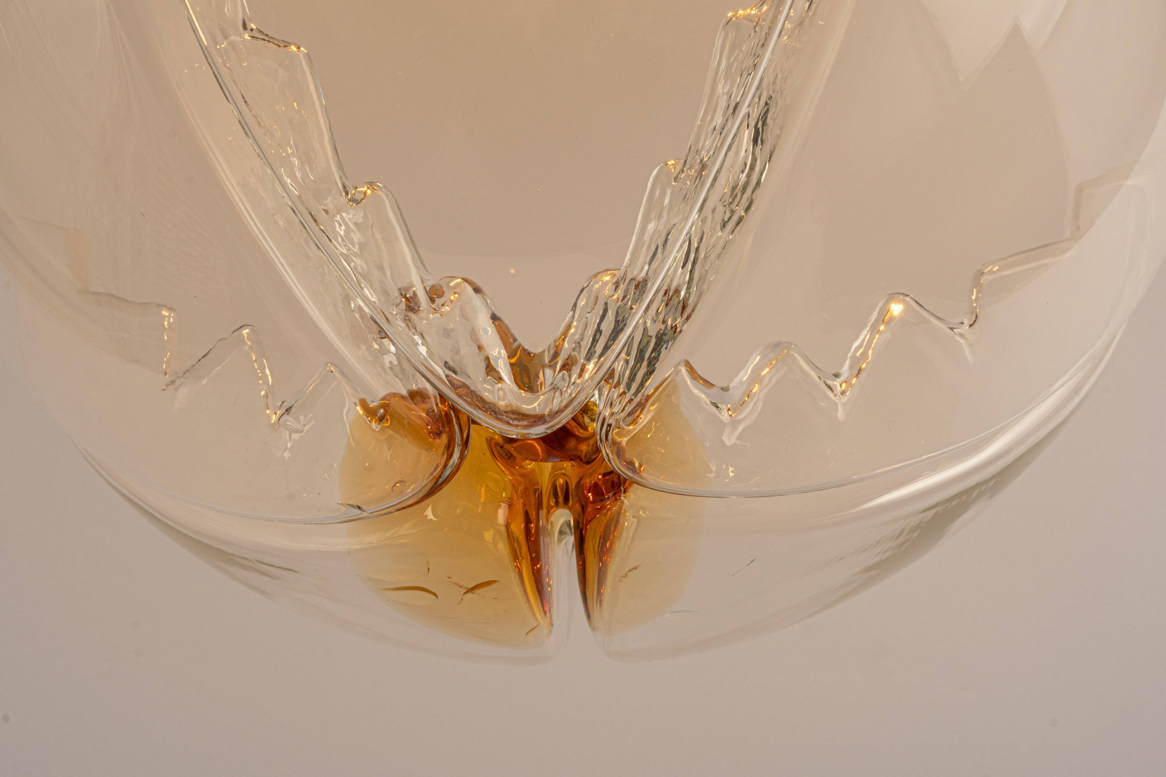 Suspended chandelier large Sputnik ball Murano, VeArt, Italy, 1970s