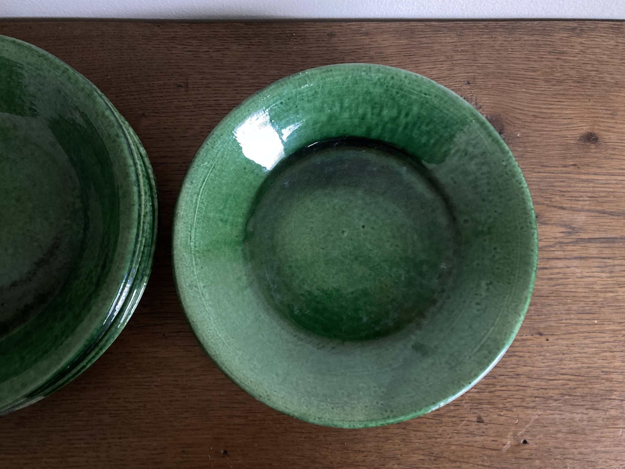 Set of 6 Aegitna glazed earthenware plates 1960