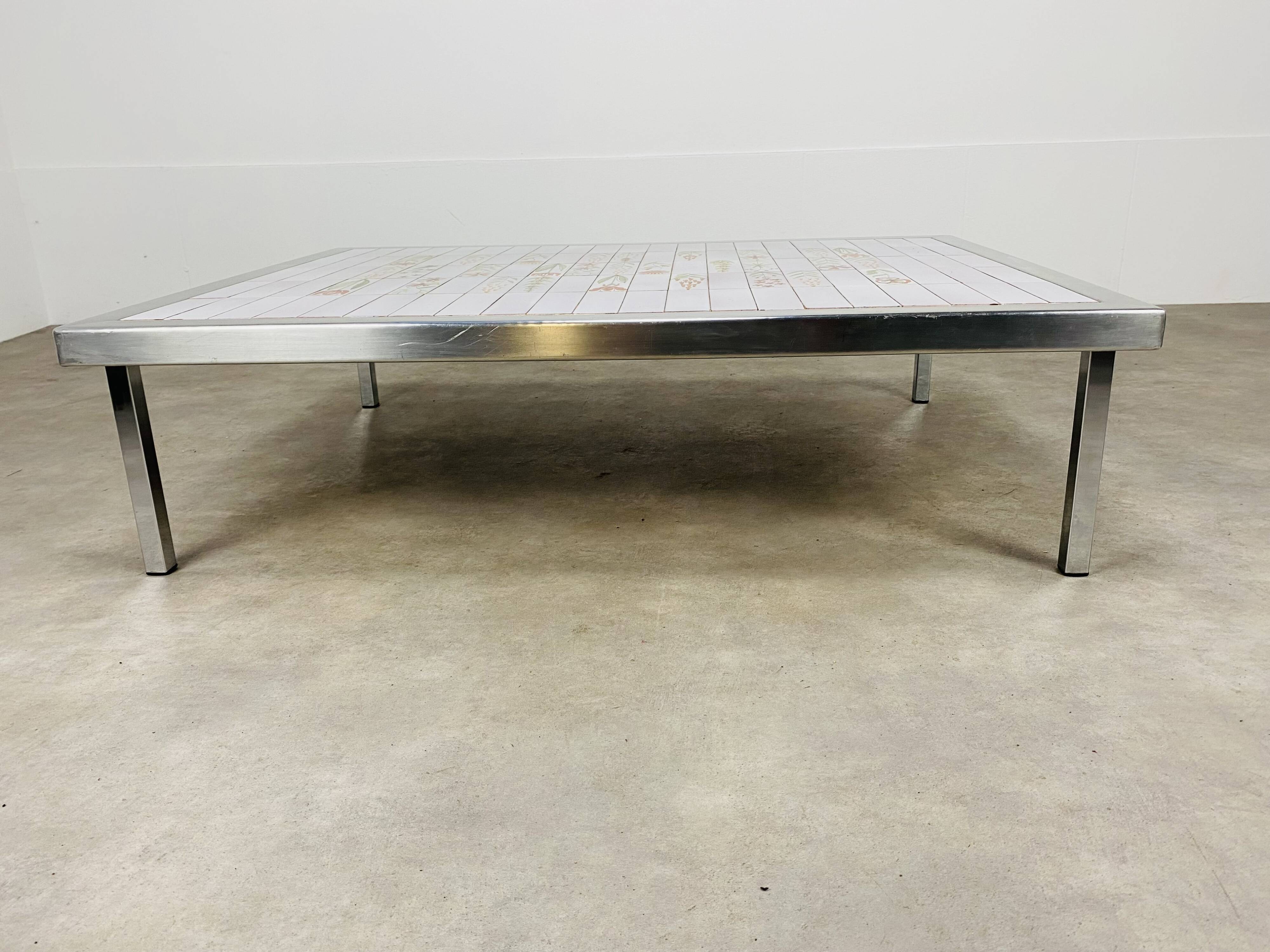 1950s ceramic coffee table, made from Roger Capron tiles