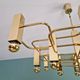 Geometric brass chandelier, design by Gaetano Sciolari, Boulanger, 1970.