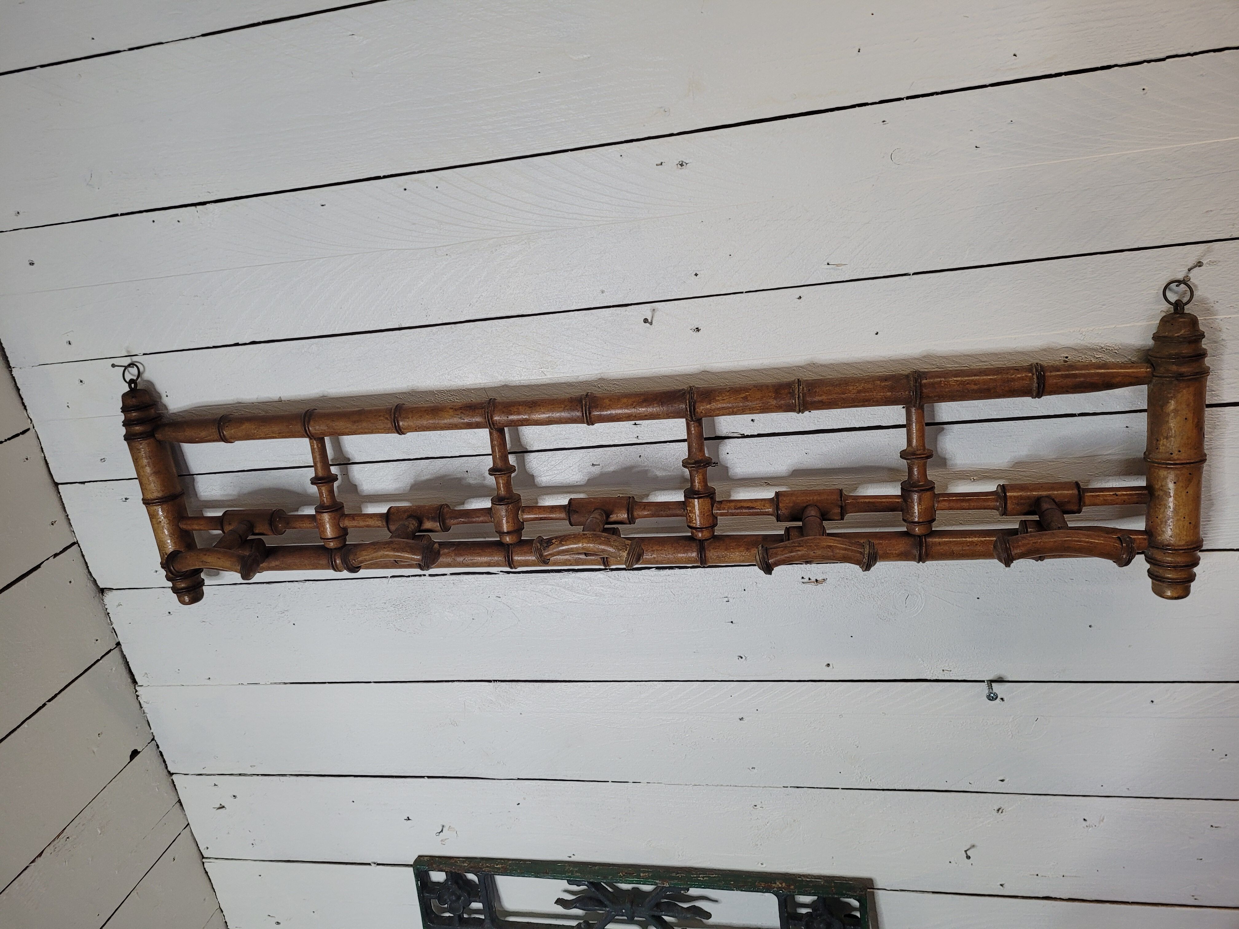 Coat rack wood bamboo 5 hooks, 106cms of L
