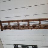 Porte manteau bois bambou 5 patères, 106cms de L