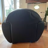 Green leather club chairs