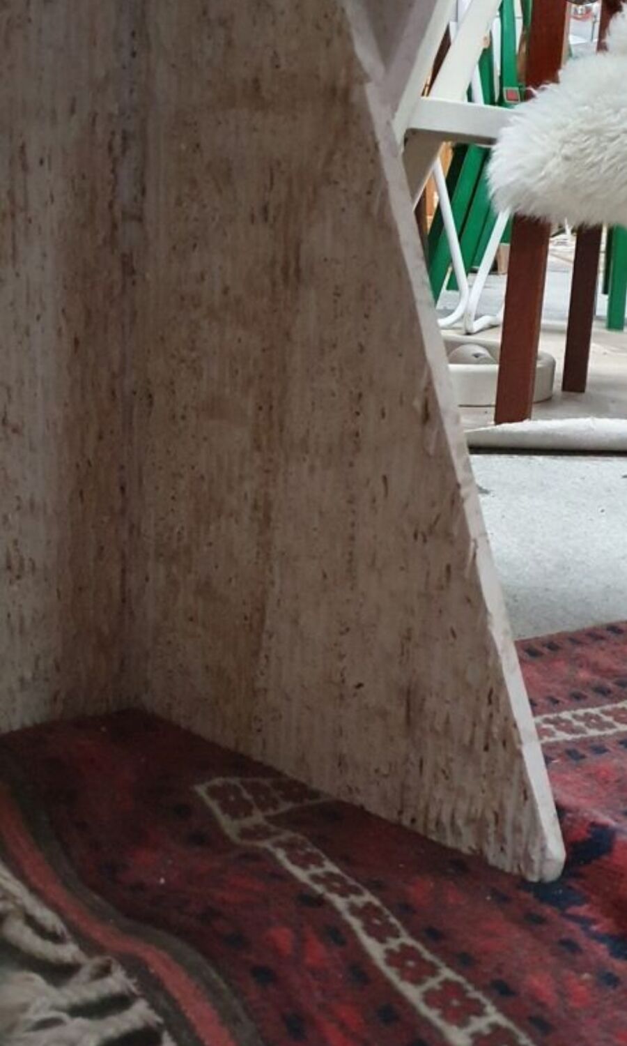 80s travertine dining table