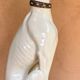 Large white glazed ceramic greyhound – signed – 92 cm