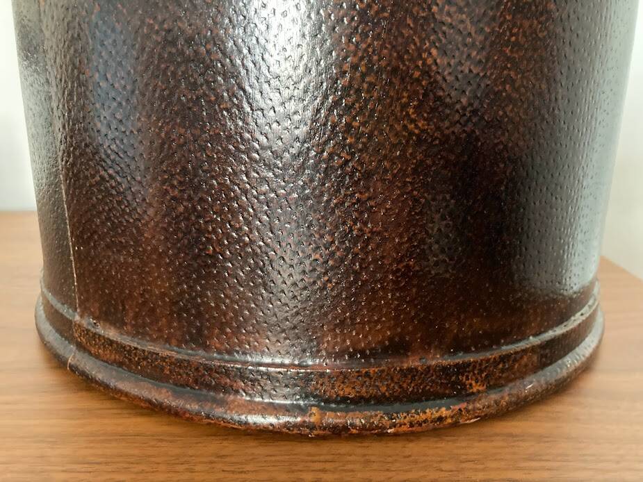 Leather waste paper basket