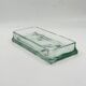 Vintage rectangular plateau in thick pale green glass.