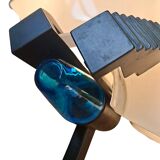 Lampada da terra Anni 70 in Ferro e Vetro di Murano Design Industriale