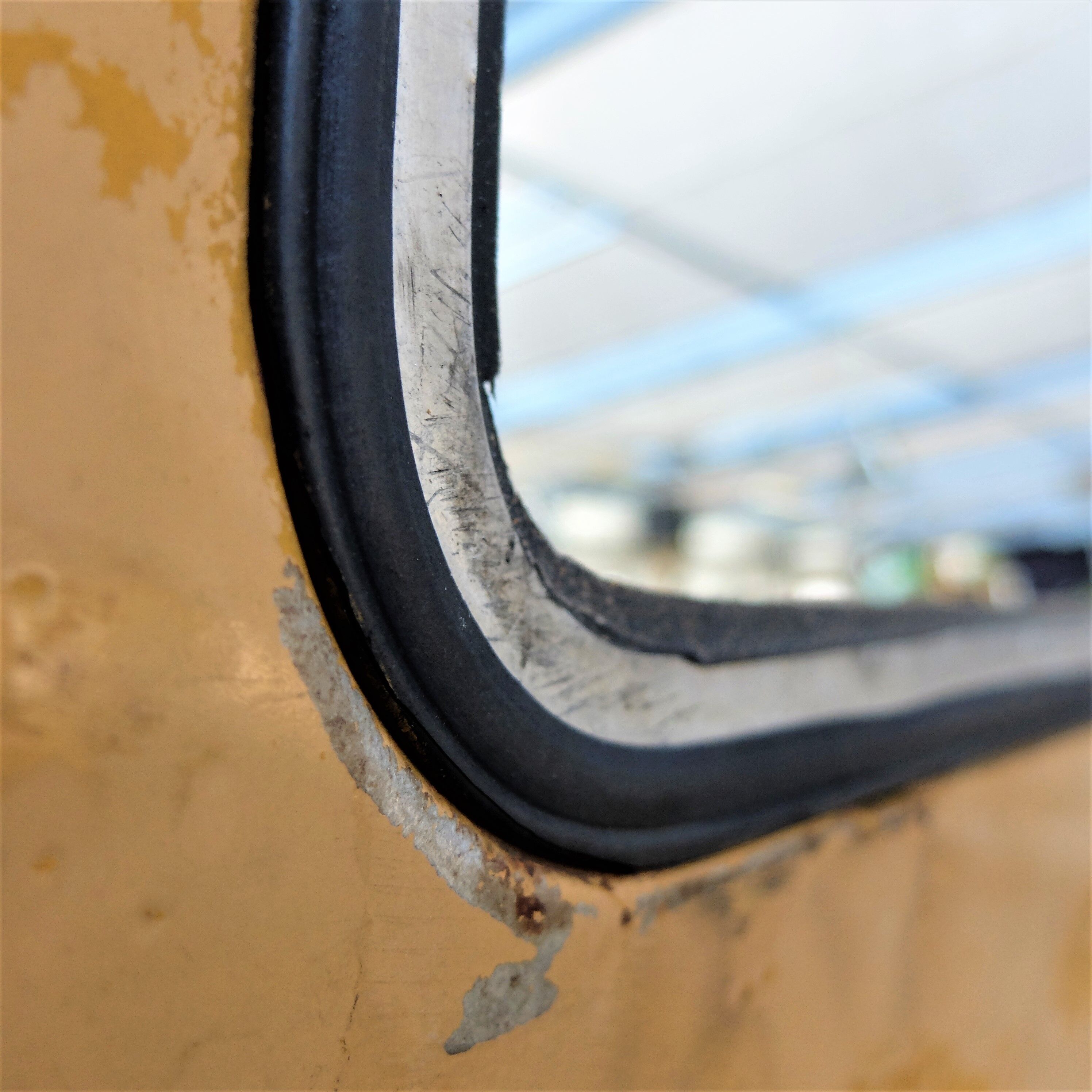 Yellow industrial mirror