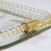 Ercole Barovier Swirl Murano Glass Mirror Serving Tray, Venice, 1940s