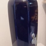 Vase bleu cobalt avec côtes biseautés