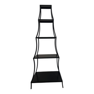 Étagère pagode 5 niveaux en métal noir mat
