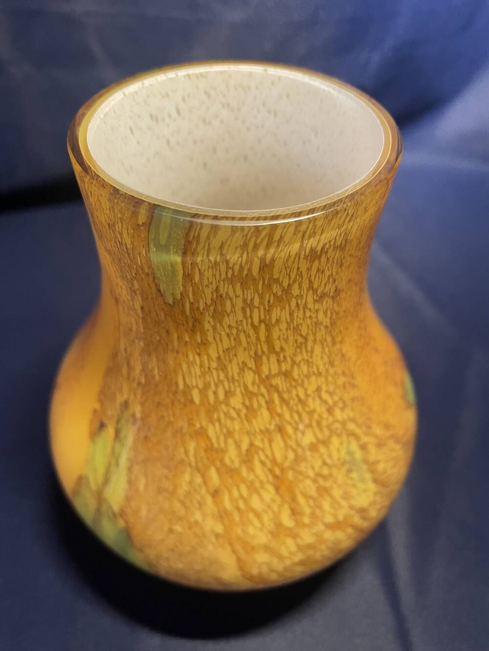 Small vase glass paste orange yellow and green wild flowers dried flowers