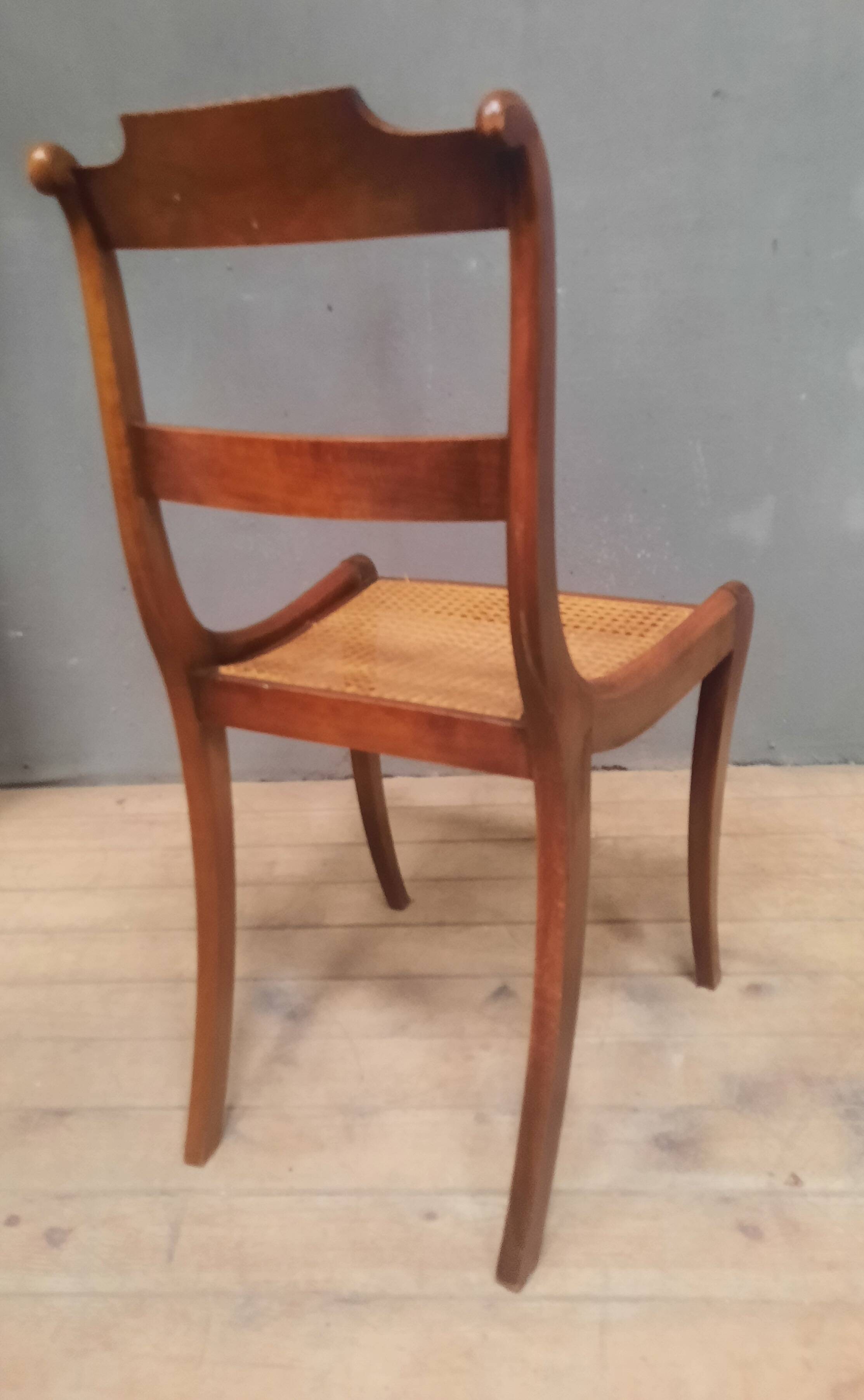 Caned chair from the nineteenth century.