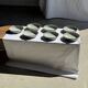 Set of 7 handmade grey glazed ceramic deep plates D18.5 H5.
