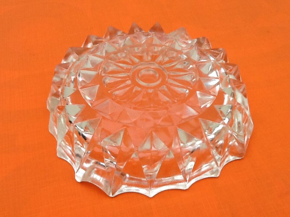 Ashtray transparent glass cut and chiseled, 1970s