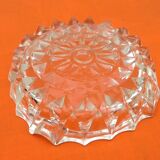Ashtray transparent glass cut and chiseled, 1970s