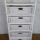 Rare chest of drawers 5 drawers in white bamboo rattan vintage 1970s
