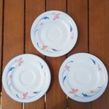 Lot 3 flowery dessert plates