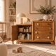 Commode asymétrique art déco chêne brut rénovée