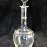 Blown and engraved glass decanter