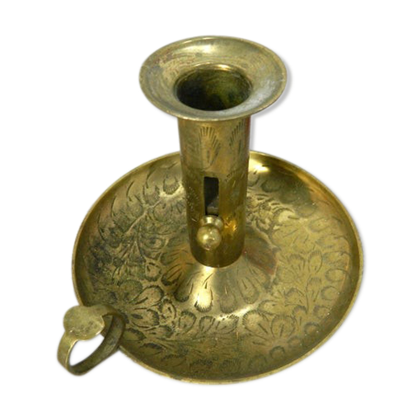 Brass candlestick with rise and fall